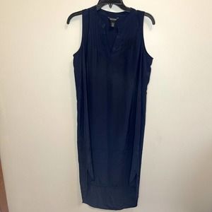 WHBM White House Black Market Navy Blue Sleeveless Shift Dress Size Small